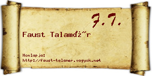 Faust Talamér névjegykártya